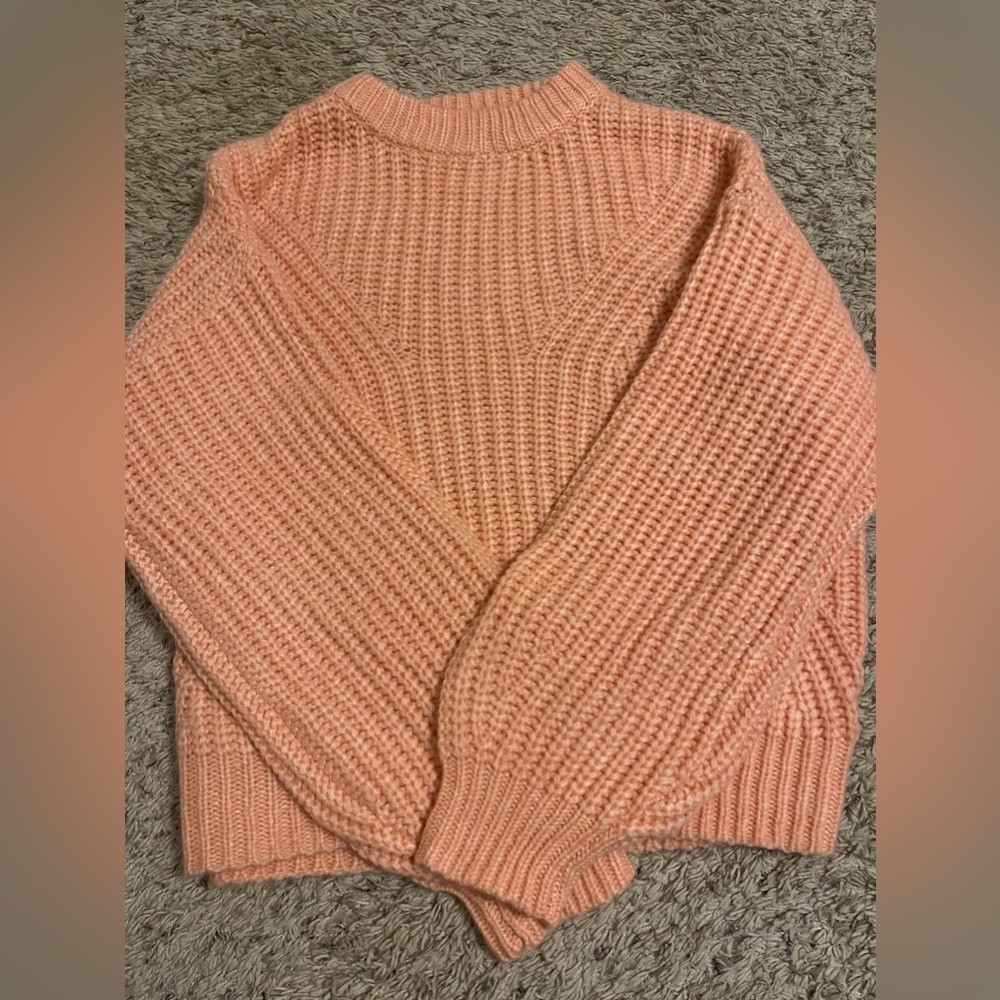 coral knit sweater